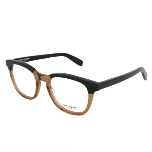 Saint Laurent Unisex Brown and Black Transparent Eyeglasses!